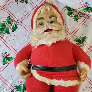 Vintage Rushton Santa Claus Doll, Mid Century Deco